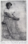 ERNESTO BAZZARO, Mestizia, etching. signed in pen and dedicated
